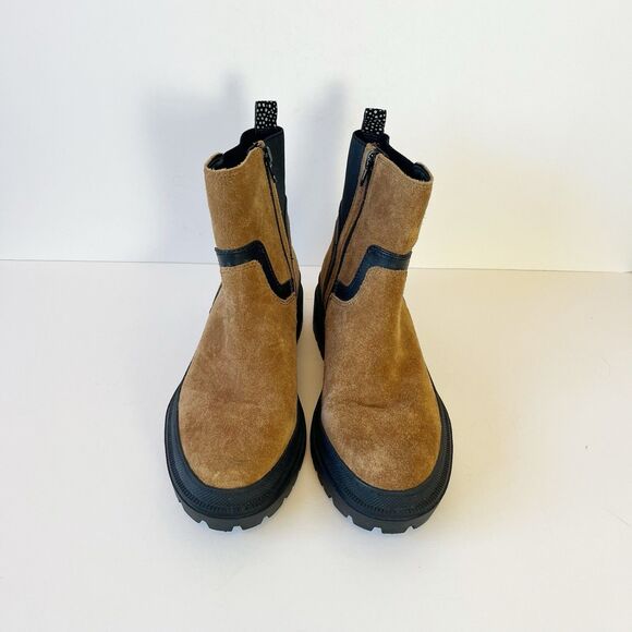 Lucky Brand Eabile Bootie Leather Lug Sole Boots Cognac & Black Women’s Size 8.5 - Picture 3 of 11